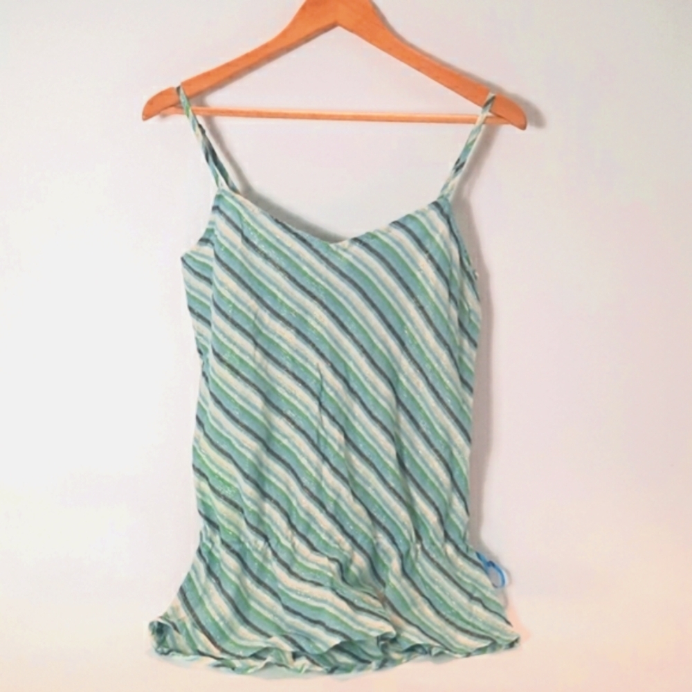 YTK Women's Gold Lurex Striped Cotton Tunic Size Medium